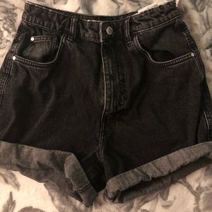 Zara Black Mom Jean Shorts